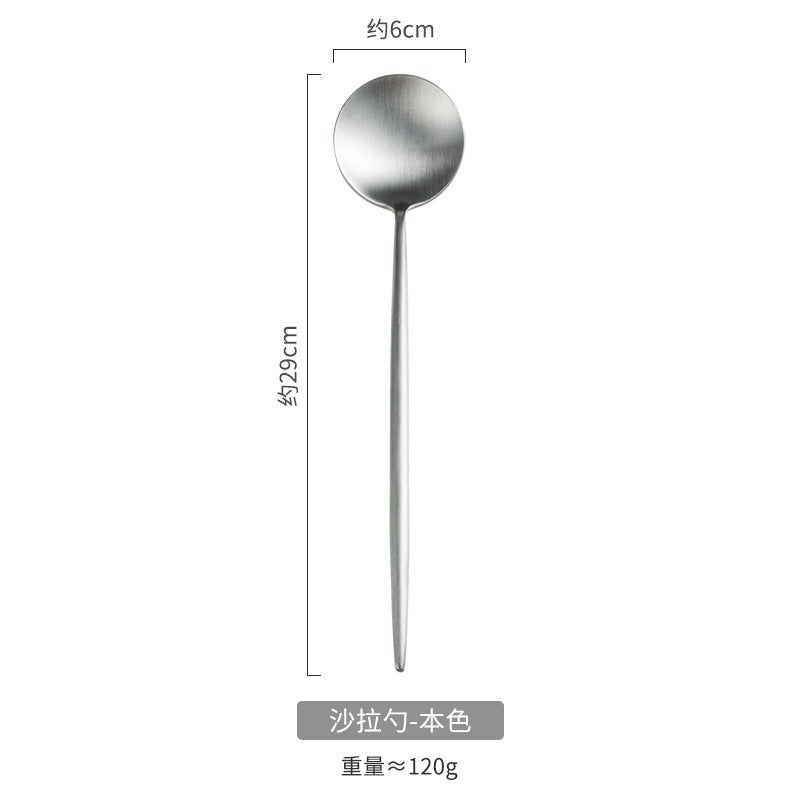 304 stainless steel salad spoon fork ins style Portuguese split spoon fork hotel shared spoon - V.I.P Digital Presence