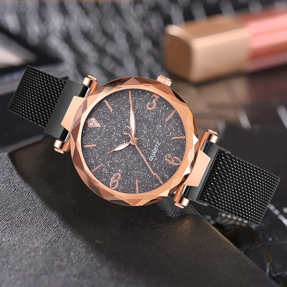Rose Gold Women Watch Top Brand Luxury Magnetic Starry Sky Lady Wrist Watch Mesh Female Clock For Dropship relogio feminino - V.I.P Digital Presence