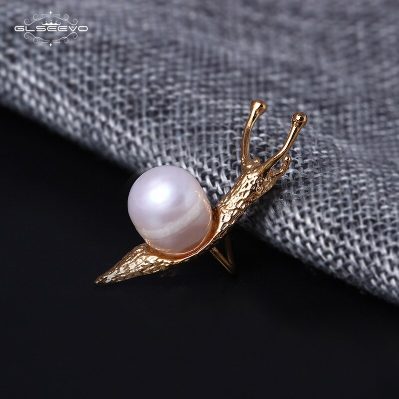 GLSEEVO Snail Pearl Brooch Gift For Daughter Woman Cute Inset Brooches Bijoux Argent 925 Massif Handmade Jewellery Broche - V.I.P Digital Presence