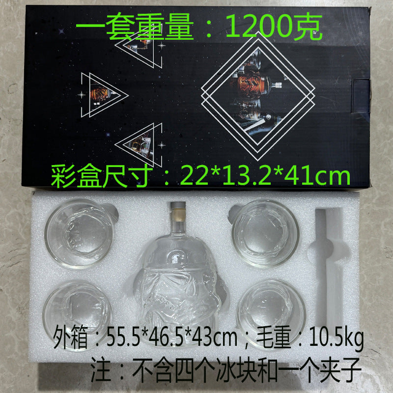 High borosilicate heat-resistant and cold resistant glass wine bottle Star Wars White Soldier glass wine bottle creative decanter liquor dispenser - V.I.P Digital Presence