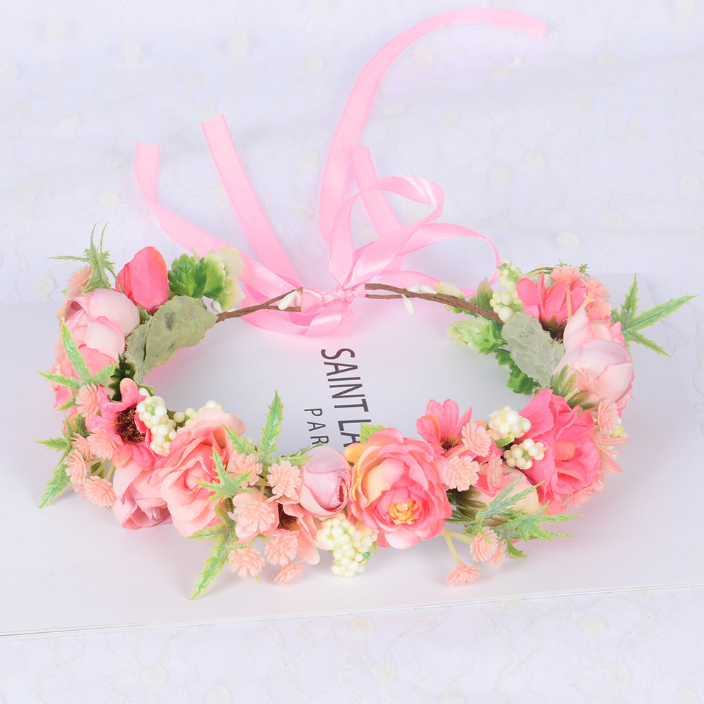 Bridal Fairy Flower Wreath Fabric Flower Starry Sky Headwear Children's Travel Photography Performance Hair Accessories Headrings - V.I.P Digital Presence