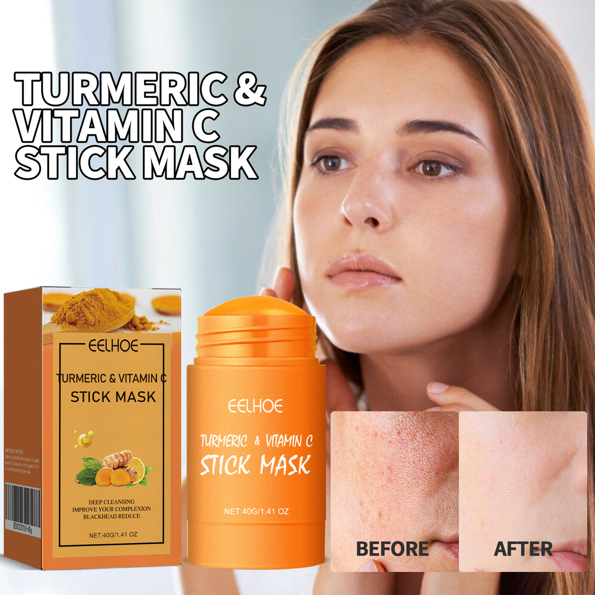 Ginger Yellow Mud Facial Mask Stick, Acne Removing Pore Shrinking Cleaning Solid Facial Mask - V.I.P Digital Presence