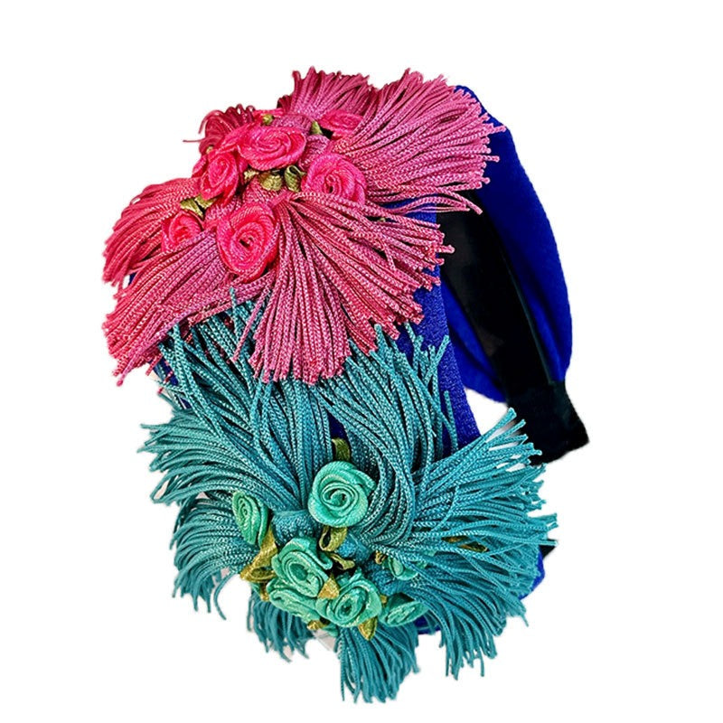 Handmade fabric flower wide exaggerated headband headwear - V.I.P Digital Presence