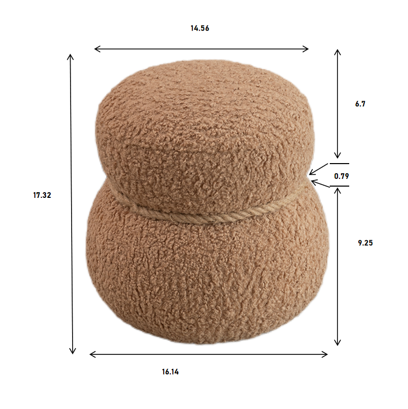 WKJ1Y Light camel snowman stool with plush Grig cushions, playful and cute, suitable for any space - V.I.P Digital Presence