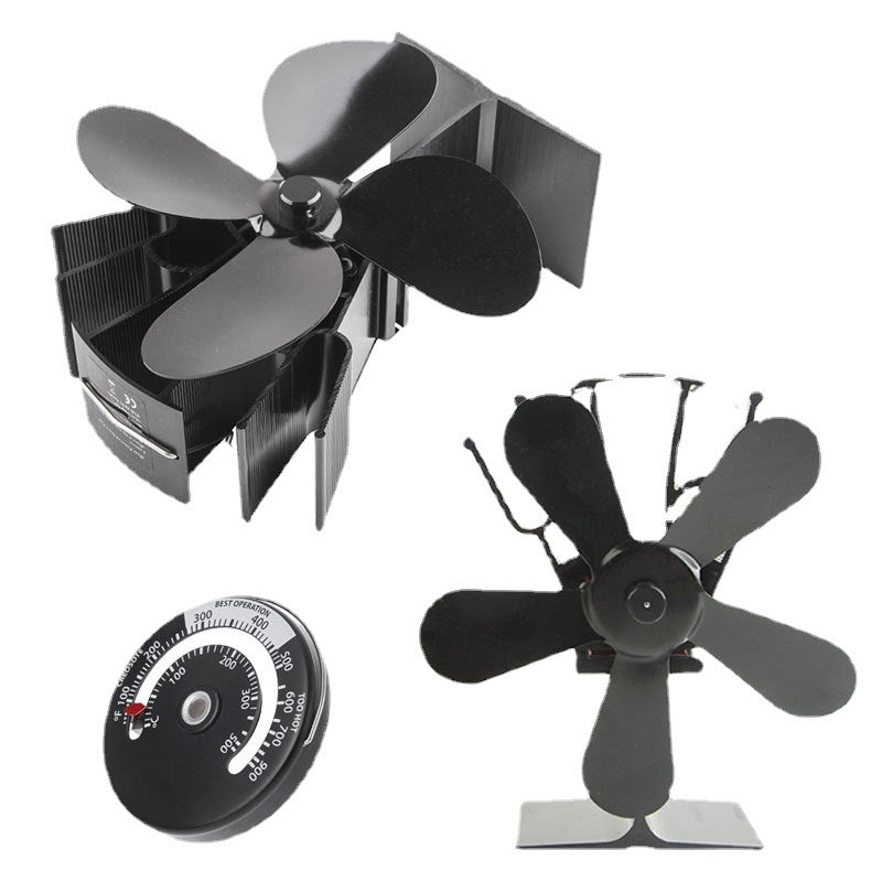 Thermal Power Fan Four Blade Wood Burning Stove Fan Ecological Fireplace Fan Wood Fireplace Thermal Fan/Fan Thermometer - V.I.P Digital Presence