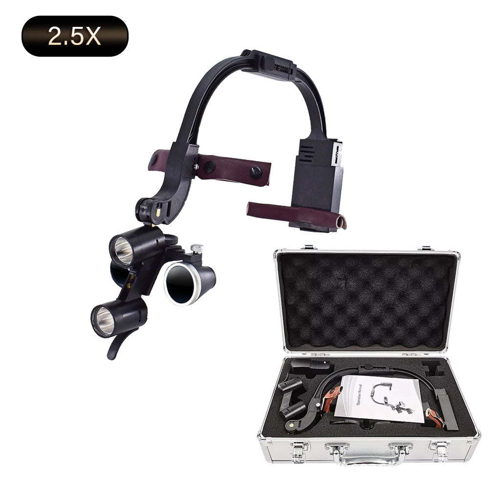 Dental oral head mounted magnifier with headlight HD orthopedic ENT optical instrument magnifying lens light - V.I.P Digital Presence