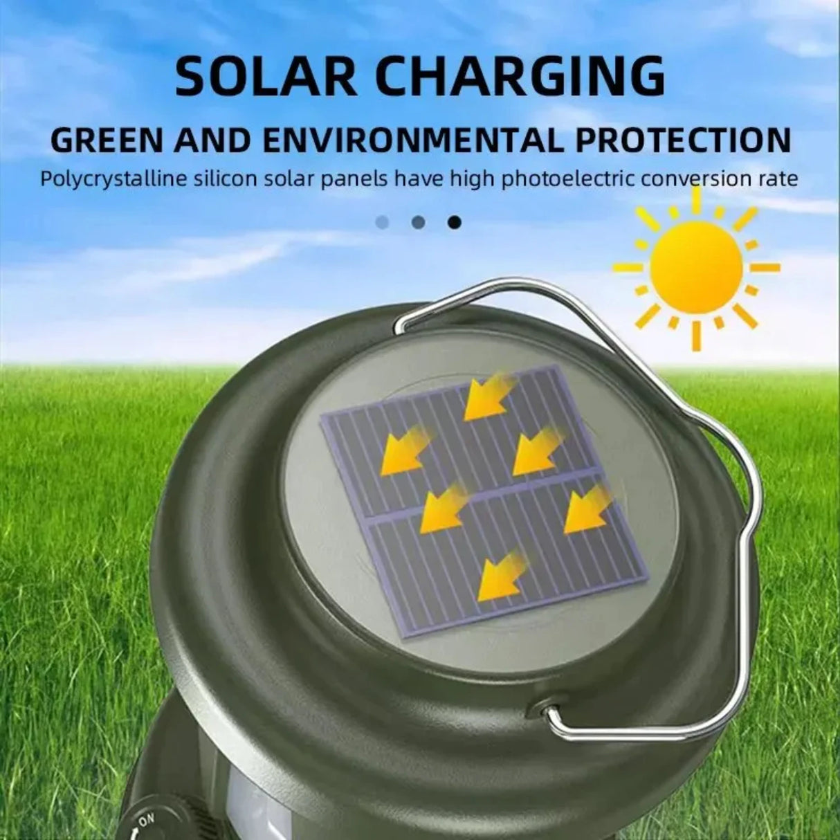 Outdoor solar rechargeable camping light, multifunctional LED strong light charging camping atmosphere tent light - V.I.P Digital Presence
