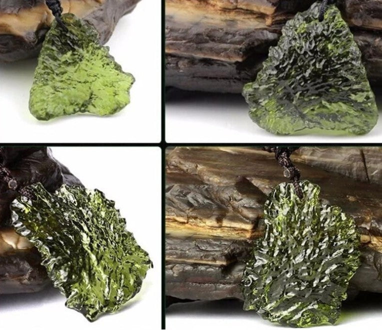 1Pcs Natural Czech meteorite pendant rough green meteorite jewelry necklace fine crystal gravel - V.I.P Digital Presence