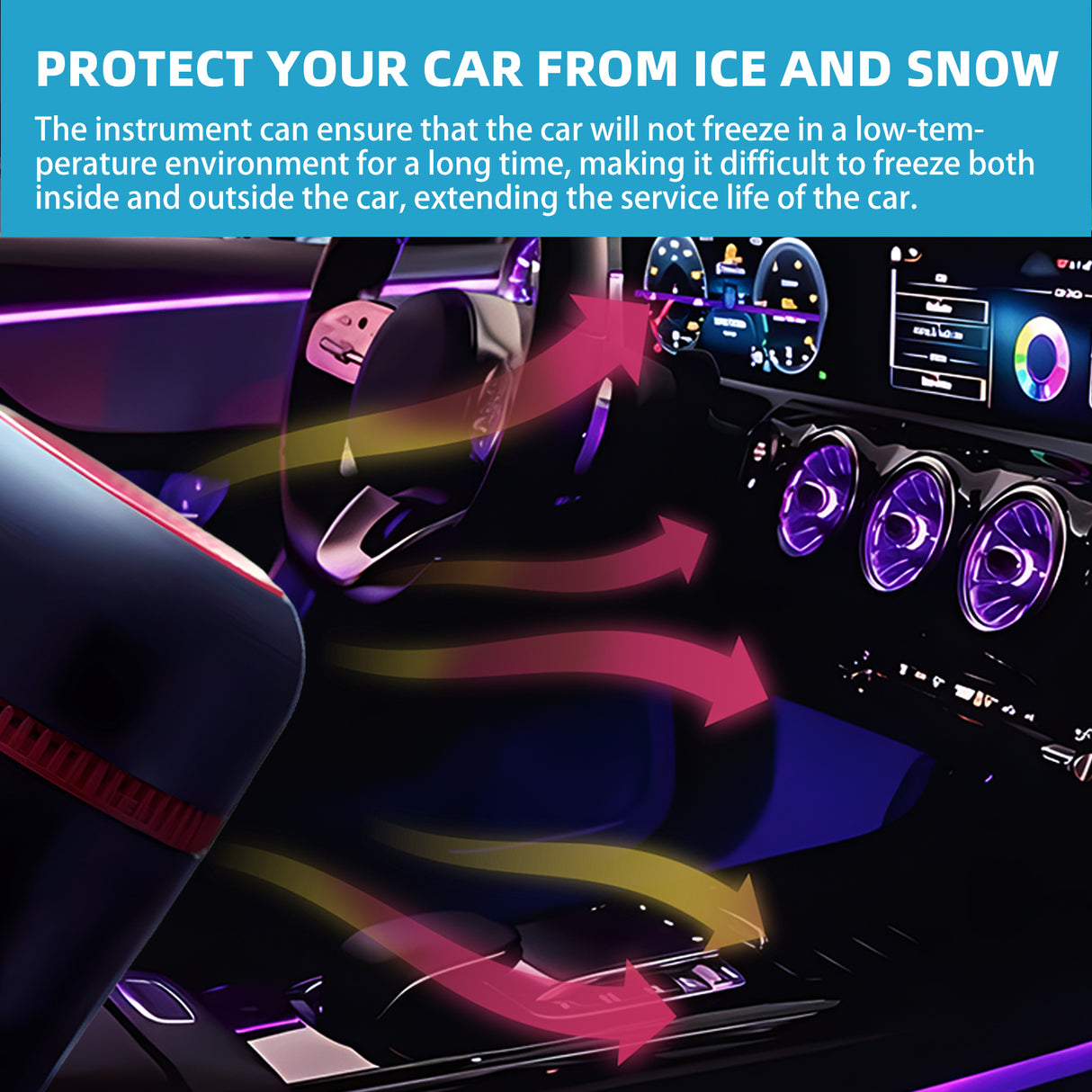 Snow Remover, Car Windshield Defogging Deicing Quick Snow Melting Portable Heater - V.I.P Digital Presence