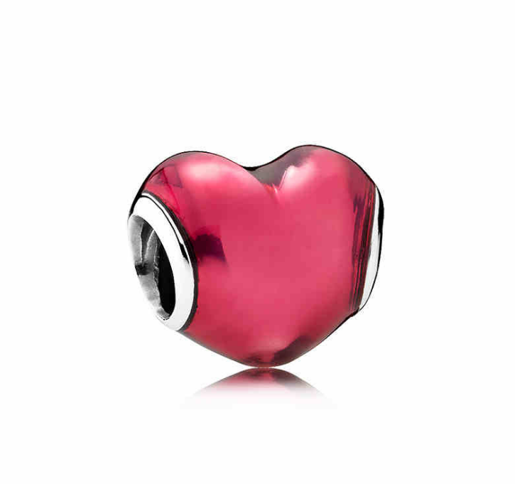 925 Sterling Silver Heart Shape Love Beads Fit Charms Bracelet PAS036 - V.I.P Digital Presence