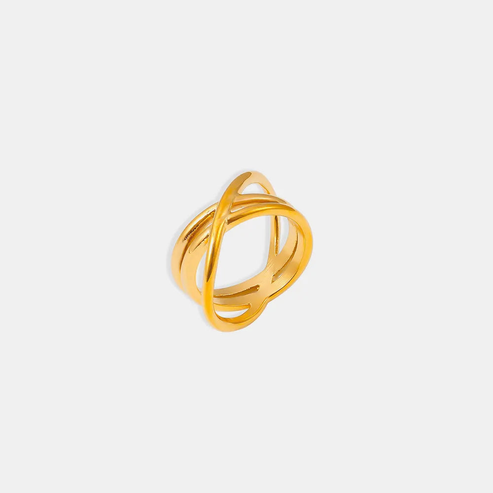 18K Gold-Plated Crisscross Ring - V.I.P Digital Presence