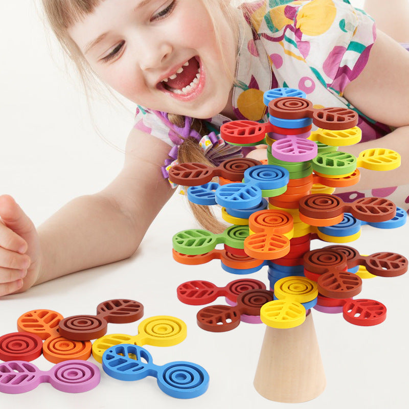 Stacking Tree Balance Building Blocks for Children's Puzzle, Stacking High, Stacking Music, Balance Tree Building, Wooden Toys, Parent Child Game - V.I.P Digital Presence
