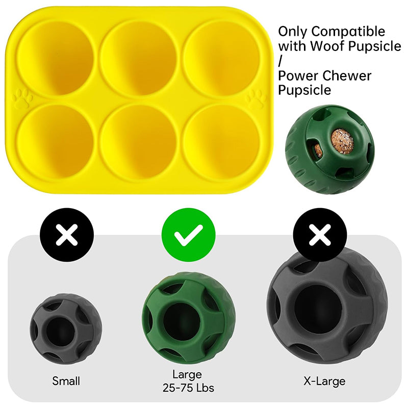 6 - cavity dog treat molds , compatible with Woof & Power Chewer Pupsicle, silicone for frozen treats, reusable for Pupsicle toy - V.I.P Digital Presence
