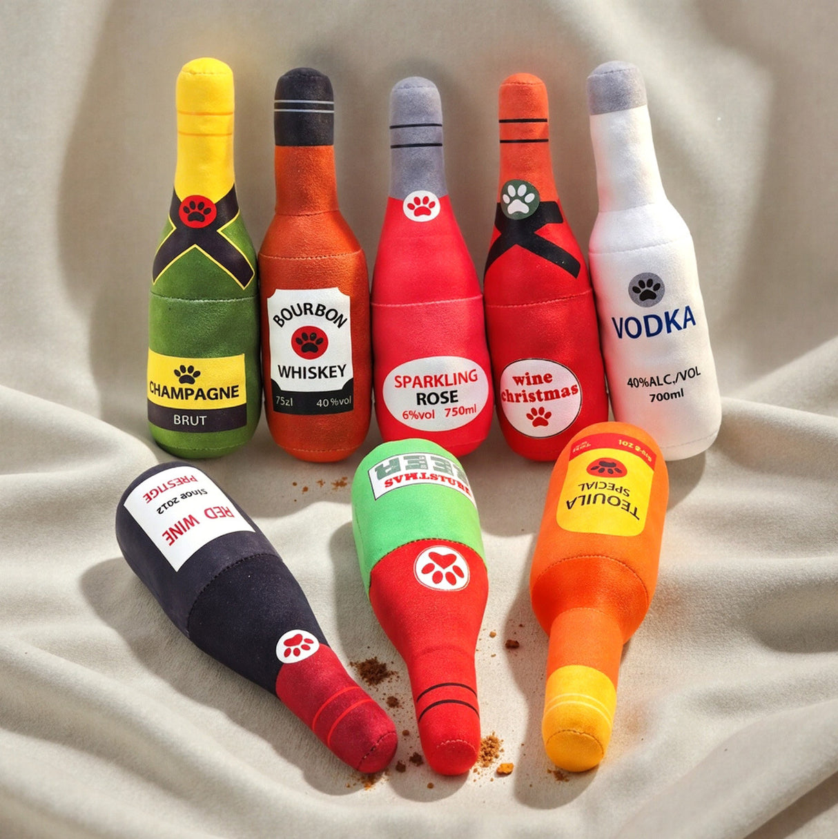 Dog Toy Realistic Wine Bottle Chew-Resistant Self-Entertainment Plush Toy for Cats and Dogs Teeth Cleaning Sound-Making Toy - V.I.P Digital Presence