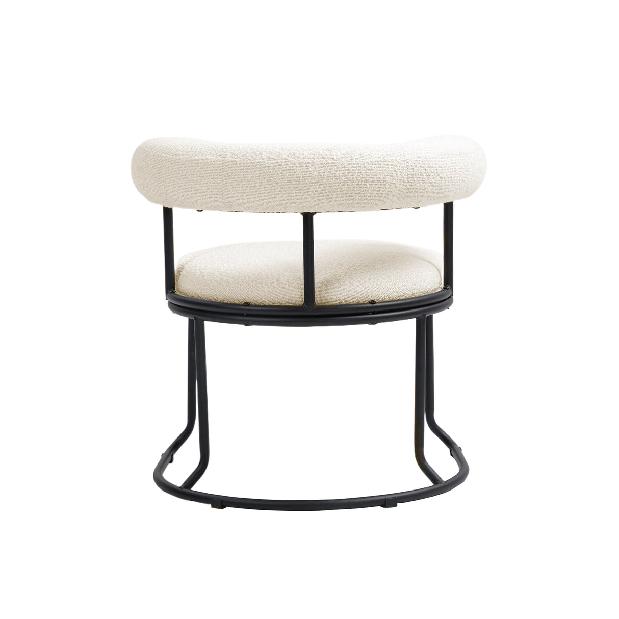 COOLCOOL Boucle dining chair set of two, medieval modern curved backrest chair, round cushion (beige Boucle) - V.I.P Digital Presence