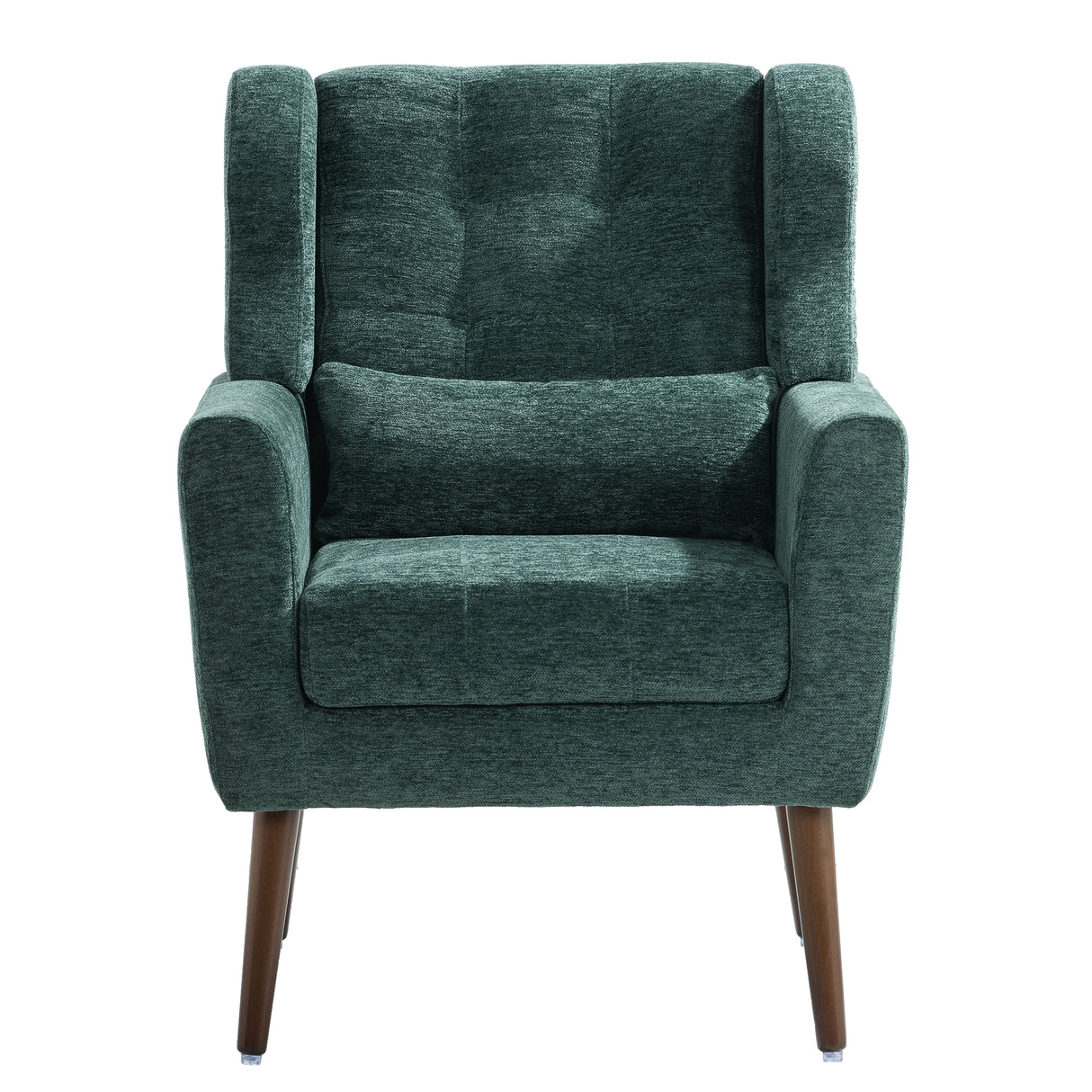 Modern Accent Chair Upholstered Foam Filled Living Room Chairs Comfy Reading Chair Mid Century Modern Chair (Blackish Green) - V.I.P Digital Presence