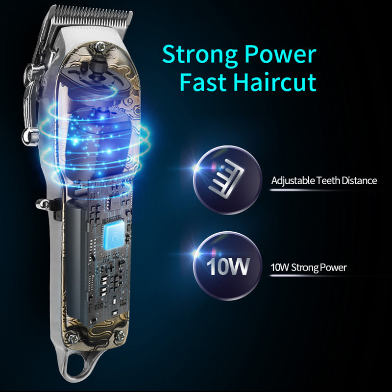 All Metal Hair Clipper Retro Oil Head Carving Scissors Machine Set USB Charging Electric Hair Clipper - V.I.P Digital Presence