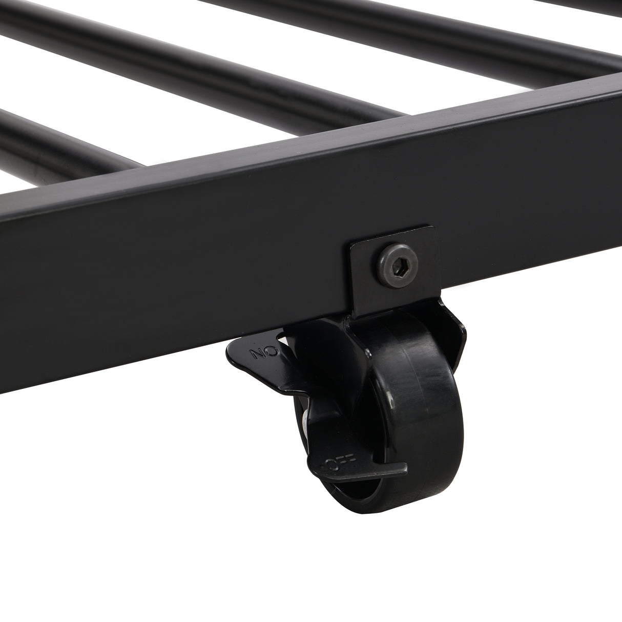 Twin bunk bed frame with trailer, metal bunk bed with sturdy guardrail and side ladder, can be divided into two beds, black - V.I.P Digital Presence