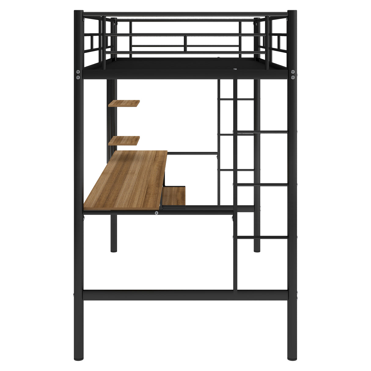 Loft Bed with Desk and Shelf Space Saving Design Twin