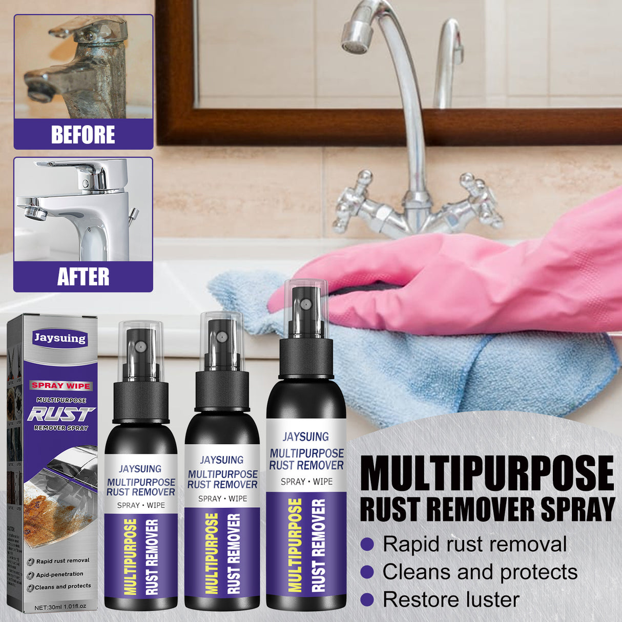 Metal Rust Remover, Multi-Functional Automotive Hub Polishing Retreader Faucet Stainless Steel Rust Removal - V.I.P Digital Presence