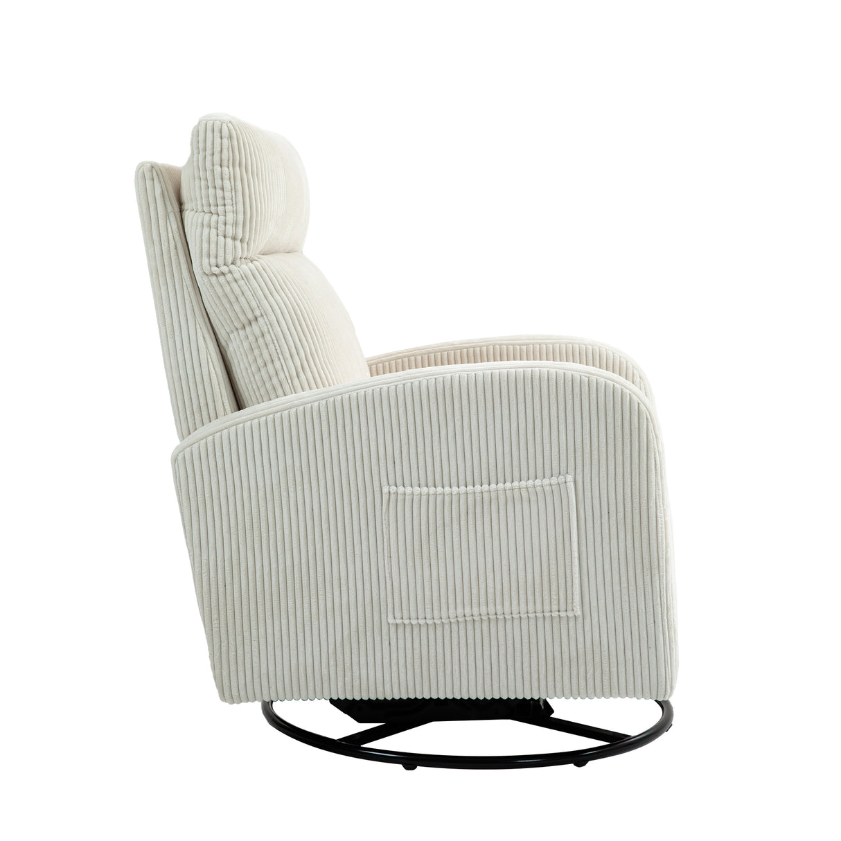 JiaDa Upholstered Swivel Glider.Flannel fabric.Rocking Chair for Nursery in Beige.Modern Style One Left Bag - V.I.P Digital Presence