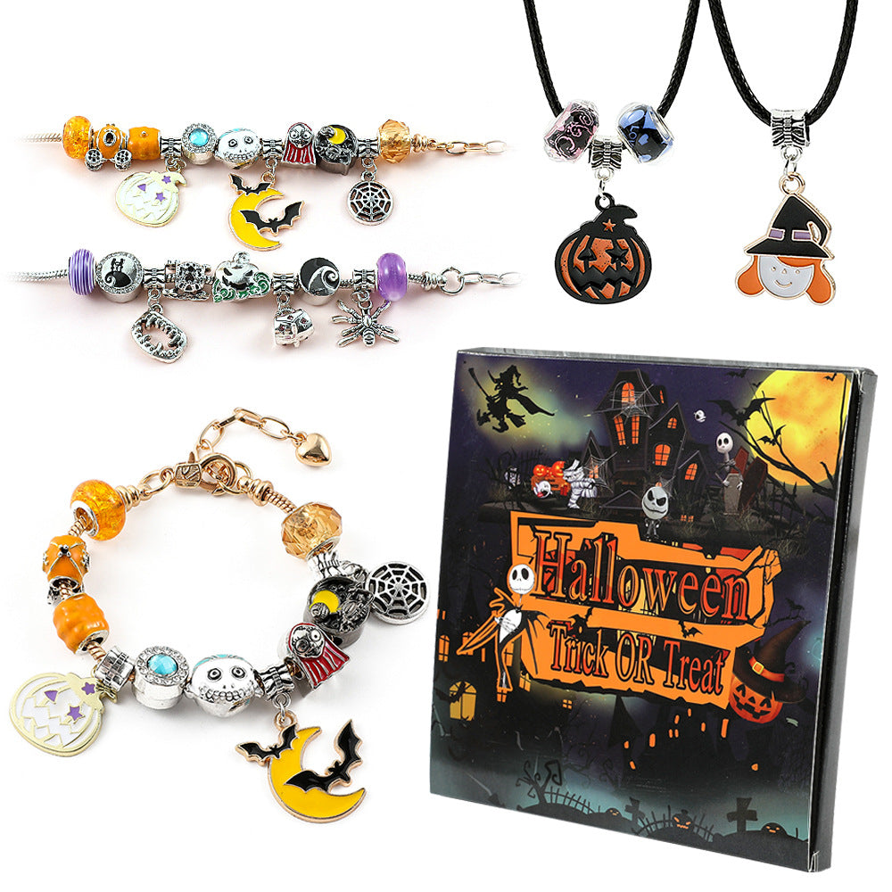 Halloween children DIY large hole bead bracelet bracelet necklace gift box blind box set accessories - V.I.P Digital Presence