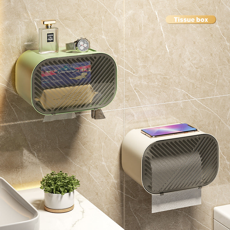 No punching wall-mounted tissue box toilet rolls paper torage box - V.I.P Digital Presence