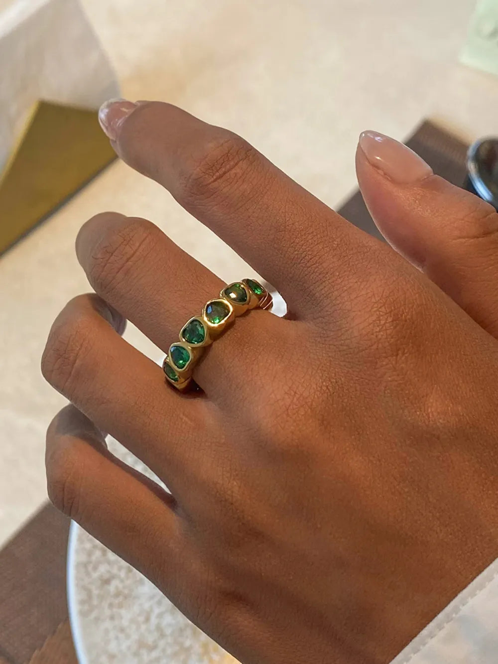 18K Gold-Plated Inlaid Zircon Ring - V.I.P Digital Presence