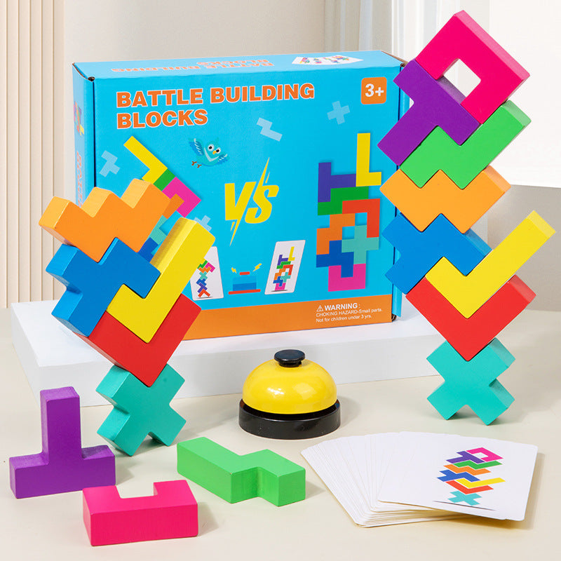 Wooden Russian building blocks for early childhood education, building block games, puzzle toys - V.I.P Digital Presence