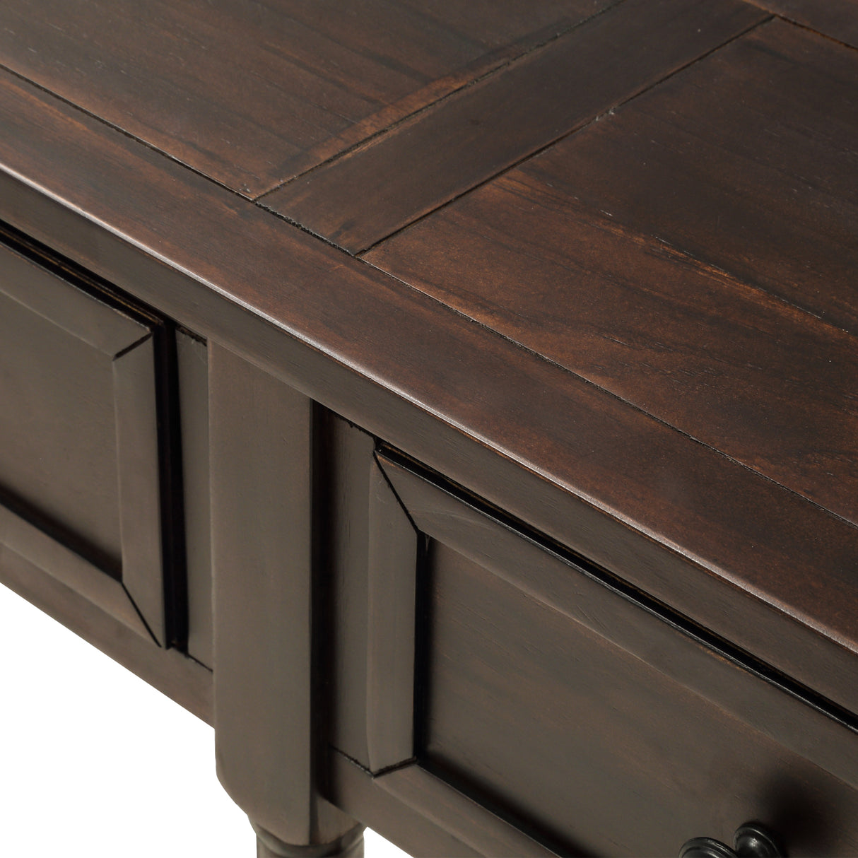 TREXM Console Table Sofa Table Easy Assembly with Two Storage Drawers and Bottom Shelf for Living Room Entryway (Espresso)