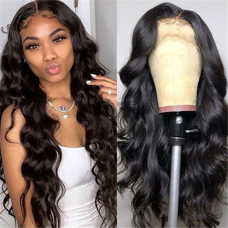 Wig for women European and American medium-parted long curly hair African black large wave chemical fiber full headgear wig - V.I.P Digital Presence
