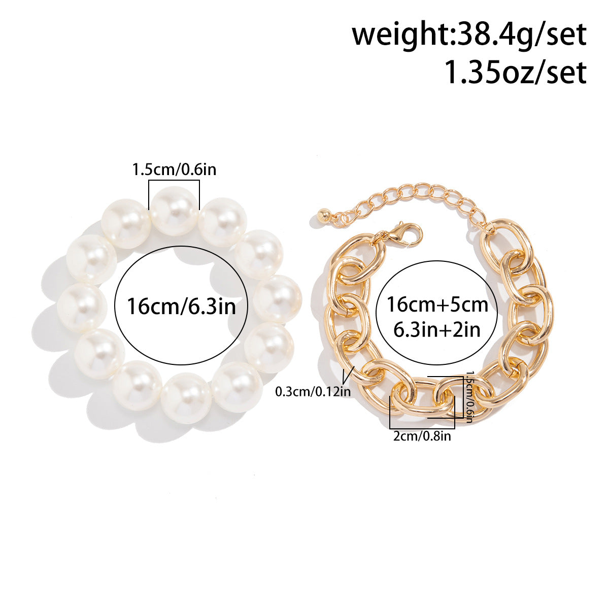 Hot selling geometric bead bracelet for women's fashion, exaggerated large round bead imitation pearl Bracelet - V.I.P Digital Presence