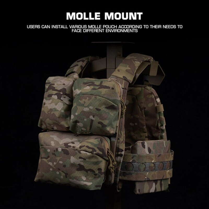 Tactical Vest - Molle Zipper Back Panel, for Paintball, Airsoft, Outdoor Hunting. Plate Carrier Expansion Equipment. - V.I.P Digital Presence