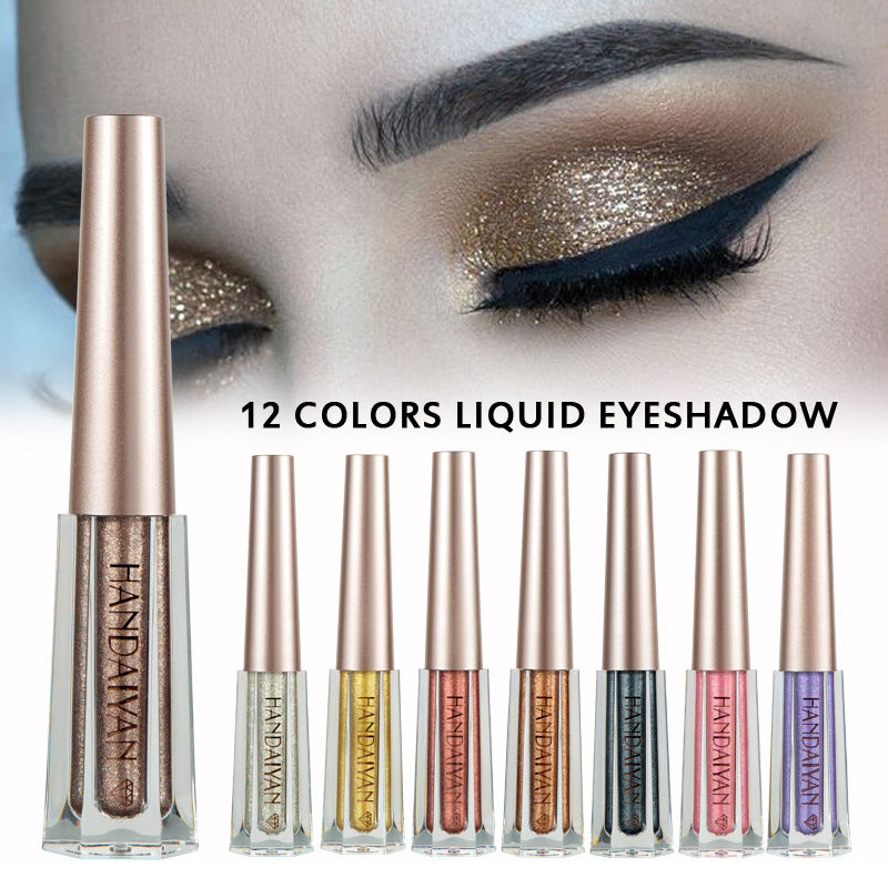 HANDAIYAN Diamond Pearl Liquid Eye Shadow 12 Colors Shining Bright Eye Shadow Liquid - V.I.P Digital Presence