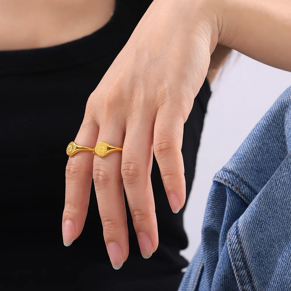 18K Gold-Plated Sun Ring - V.I.P Digital Presence