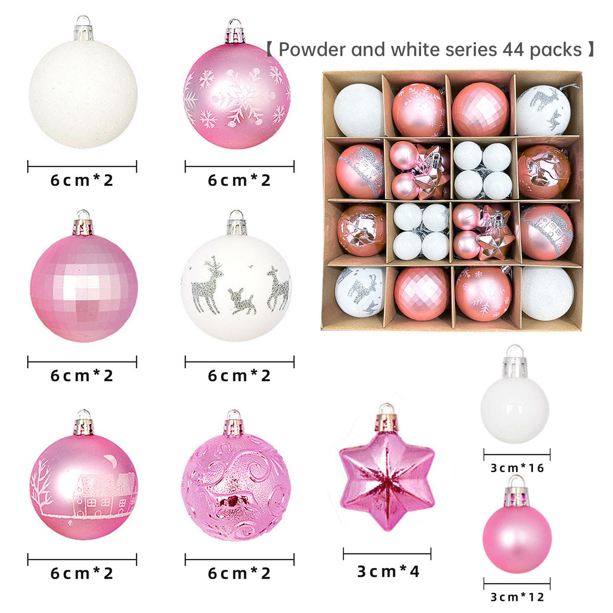 Christmas decoration 6cm electroplated ball plastic ball special-shaped painted Christmas ball gift Christmas tree pendant - V.I.P Digital Presence