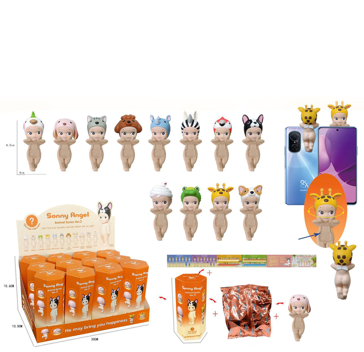 Party Angel Cheek Blind Box Car Ornament Mobile phone Decoration Handmade Anime Doll Finished End Box - V.I.P Digital Presence