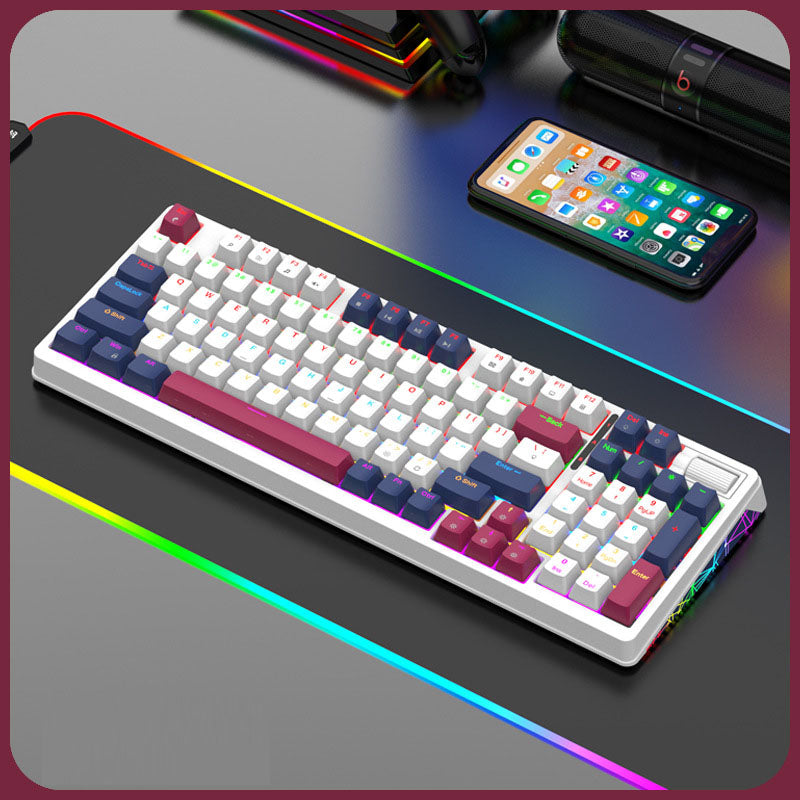 XUNFOX K85 wired mechanical keyboard for esports games, hot swappable desktop computer for office and home use, illuminated USB - V.I.P Digital Presence