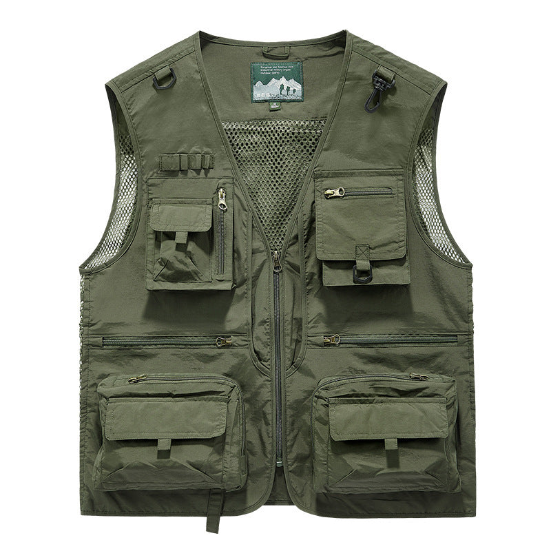 Men’s Summer Tactical Vest: 14-Pocket, Mesh, Ideal for Hiking, Fishing, Photography & Work - V.I.P Digital Presence