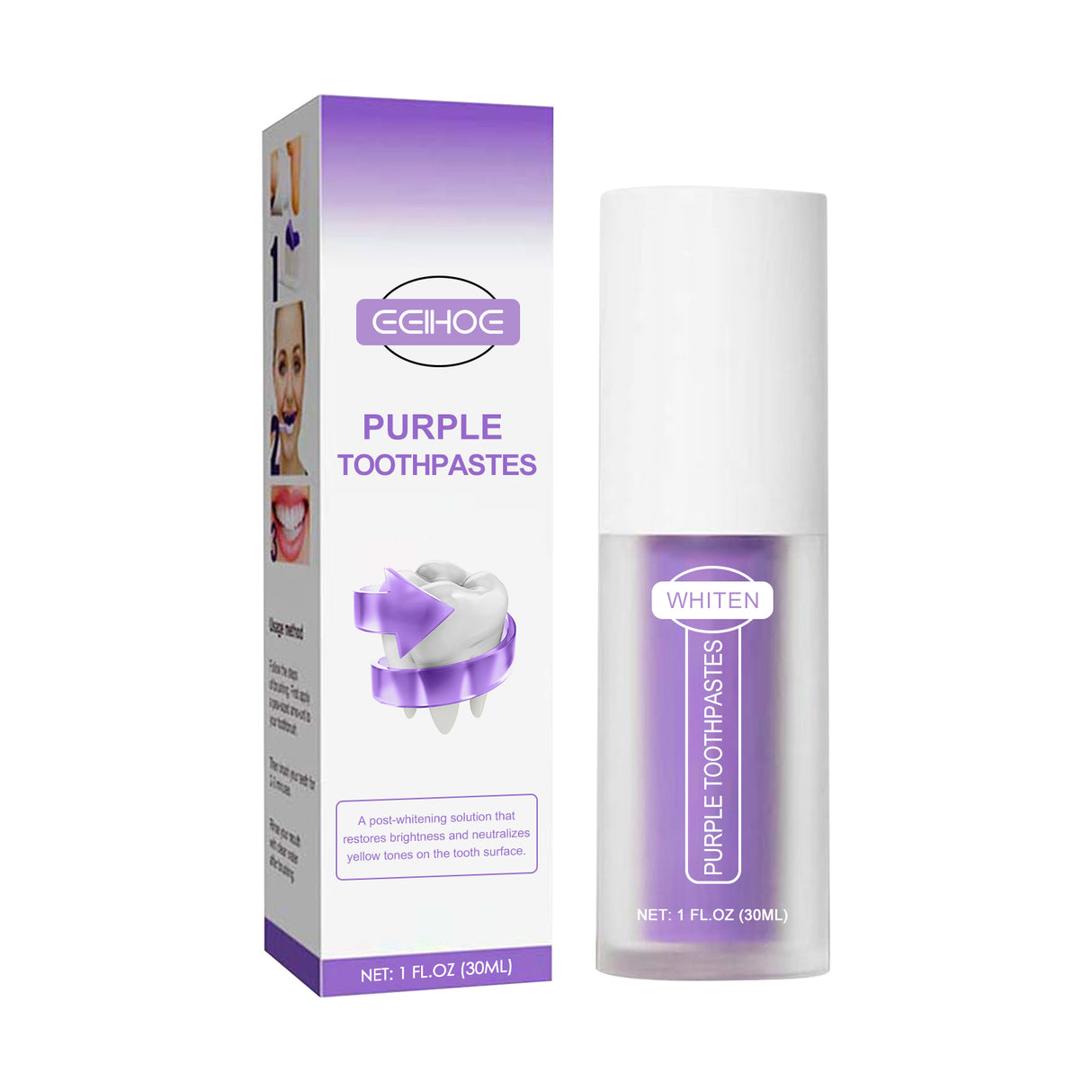 V34 Purple Toothpaste, Repair Teeth Mouth Clean Breath Fresh White Toothpaste - V.I.P Digital Presence