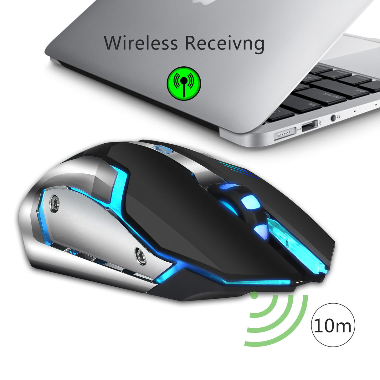 Wireless gaming mouse rechargeable 2.4G mouse with built-in 600mAh RGB illuminated business office mute mouse - V.I.P Digital Presence