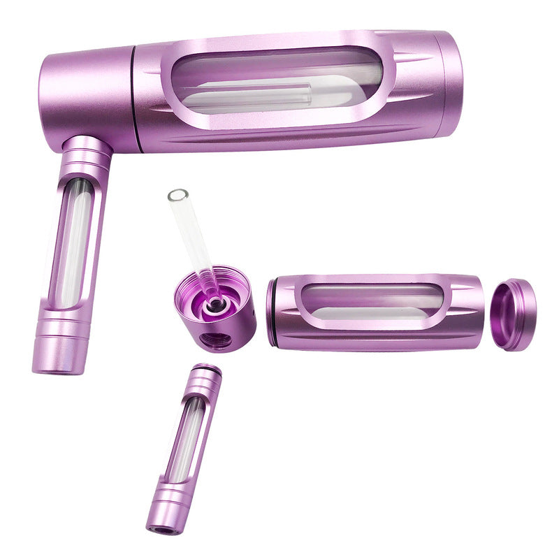 Portable metal smoking pipe with 155mm glass bowls, for dry tobacco & herb, hookah shisha pipe accessories. - V.I.P Digital Presence