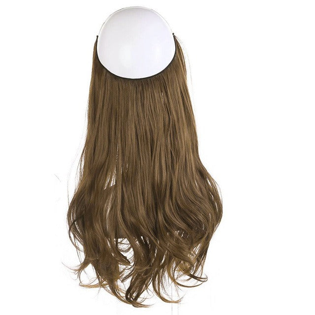 European And American Wig Piece Female Fishline Hair Extension Piece Chemical Fiber Matte High Temperature Silk Long Curly Human Hair - V.I.P Digital Presence