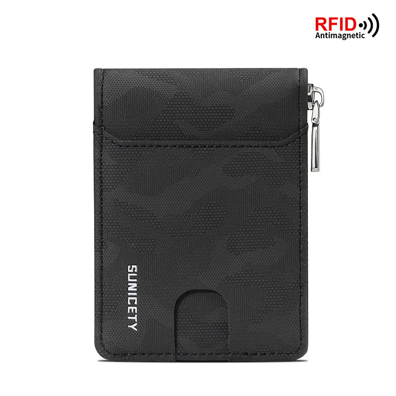 RFID Zipper Large Capacity Certificate Credit Multi Card Man's Organ Card Case PU Camouflage Wallet - V.I.P Digital Presence