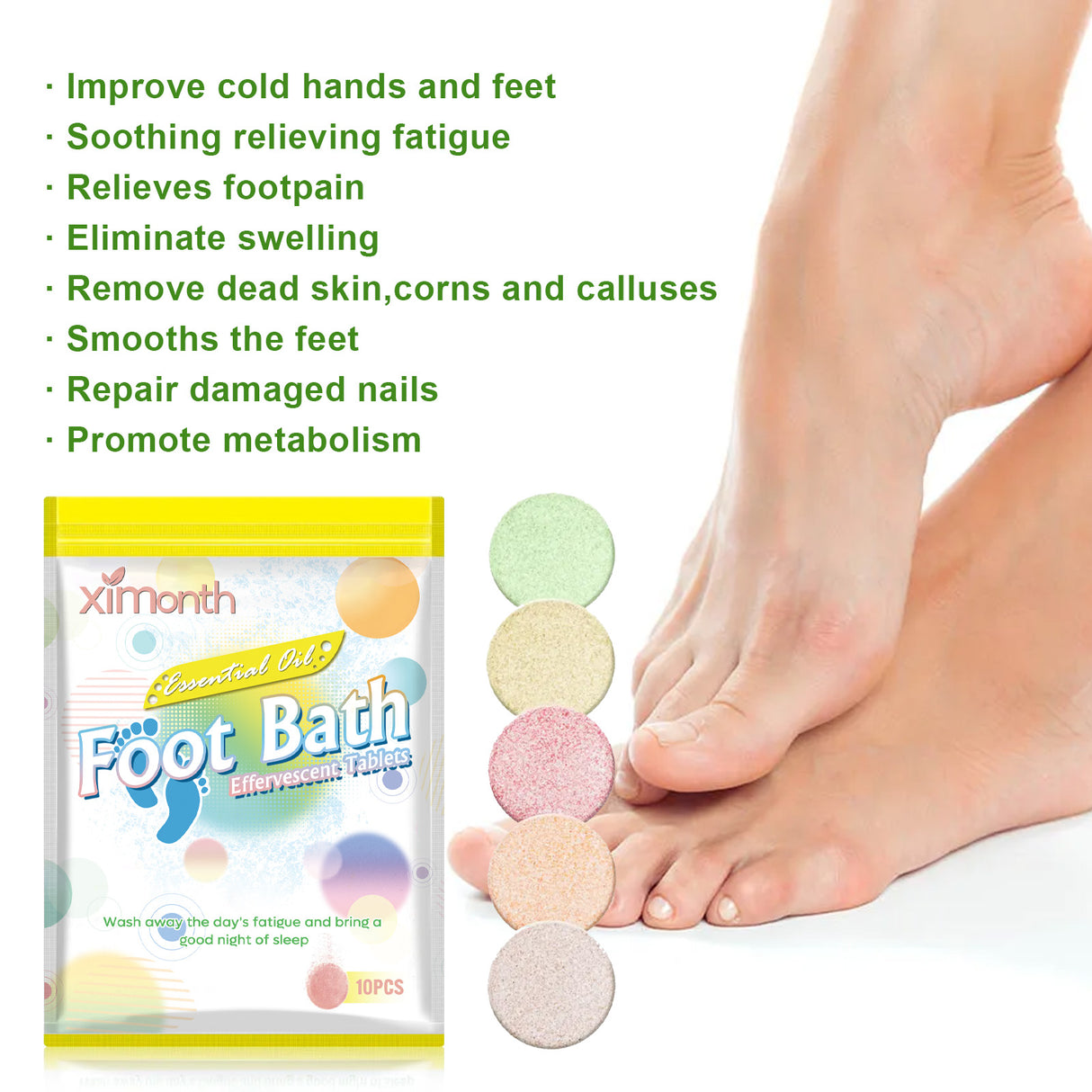 Foot Bath To Soak Foot Pieces, Foot Cleansing Treatments Relieve Fatigue Pamper Sleep Body Care Foot Bath Tablets - V.I.P Digital Presence