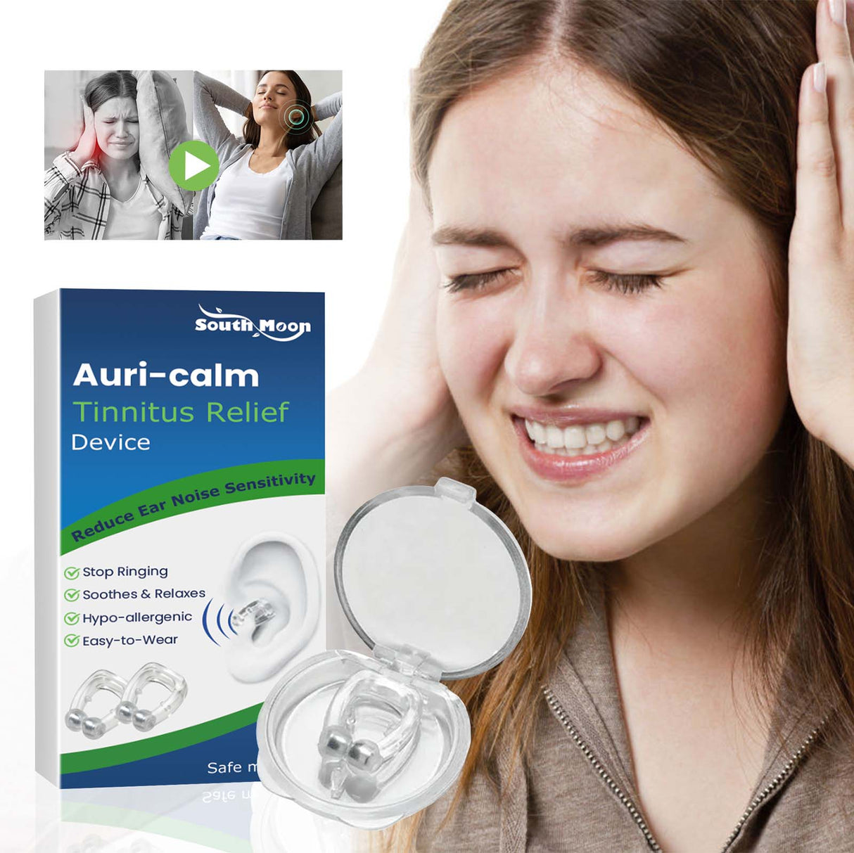 Auri-calm Tinnitus Relief Device, Relieve Ear Pain Tinnitus And Ear Discomfort Ear Massage Care Ear Clips - V.I.P Digital Presence