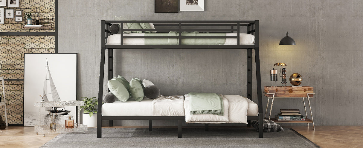 Metal Twin XL over Queen Bunk Bed for Teens and Adults,Space-Saving/Noise Reduced/No Box Spring Needed - V.I.P Digital Presence