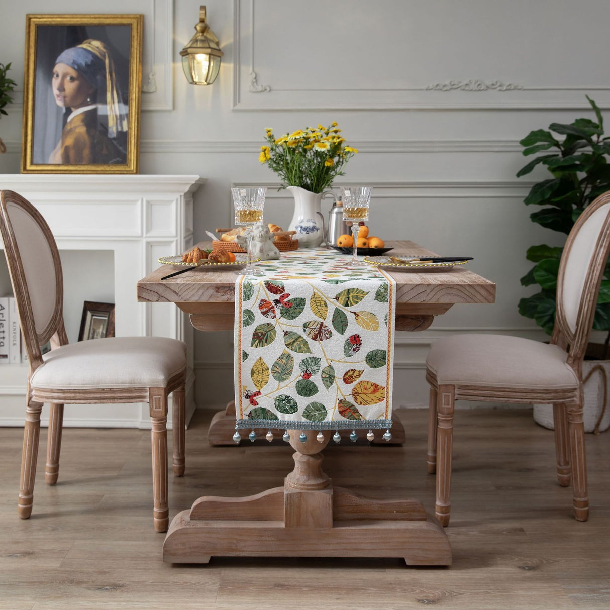 Jacquard table flag small fish green contrasting color dining table fabric holiday coffee table bed flag TV cabinet - V.I.P Digital Presence