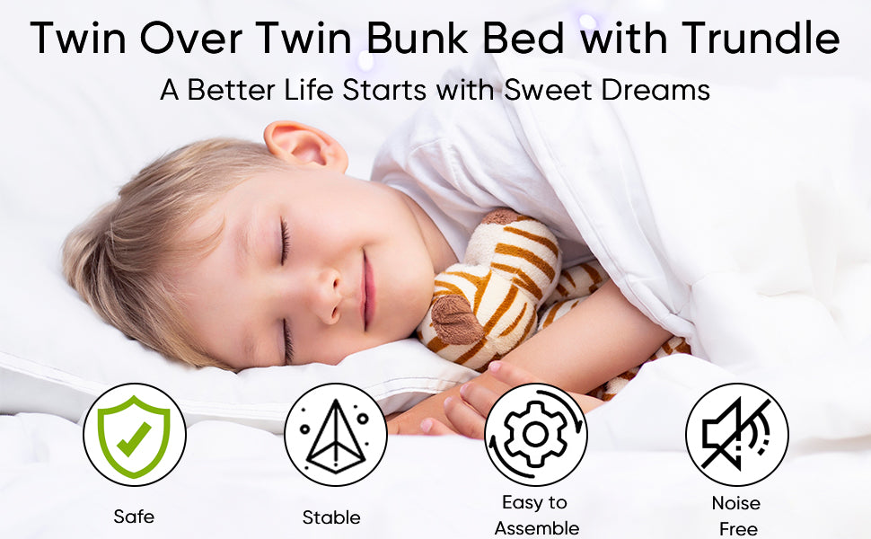 Twin bunk bed frame with trailer, metal bunk bed with sturdy guardrail and side ladder, can be divided into two beds, black - V.I.P Digital Presence