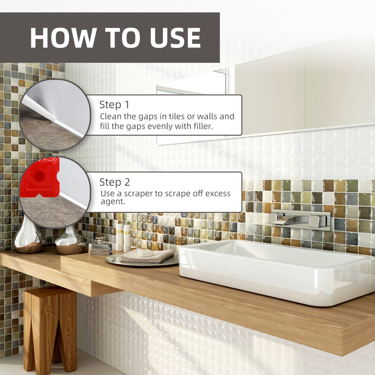 Tile Refill Agent, Kitchen Bathroom Waterproof Floor Mildew Proof Joint Tile Tip Sealant - V.I.P Digital Presence